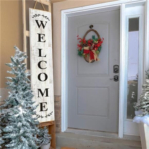 Welcome Sign for Front‎ Door Porch Standing Farmhouse Porch Signs Outdoor Tall - Picture 6 of 7